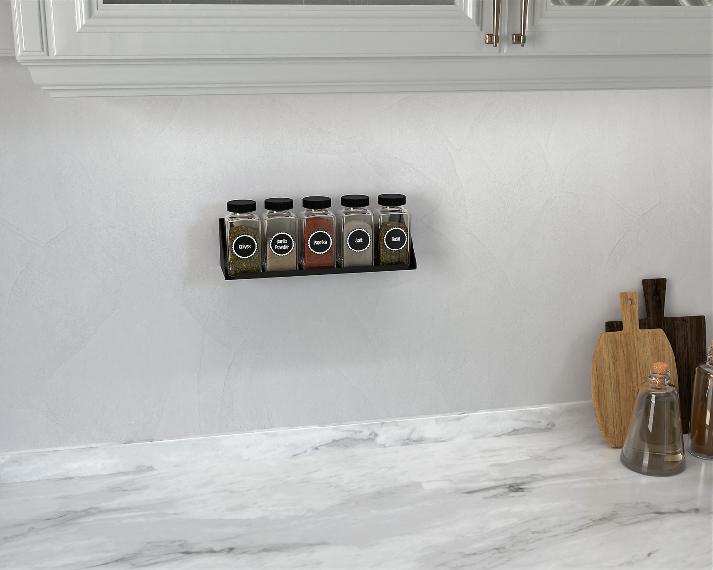 SPICERO Wall Mounted Modern Metal Spice Rack for Kitchen Organization