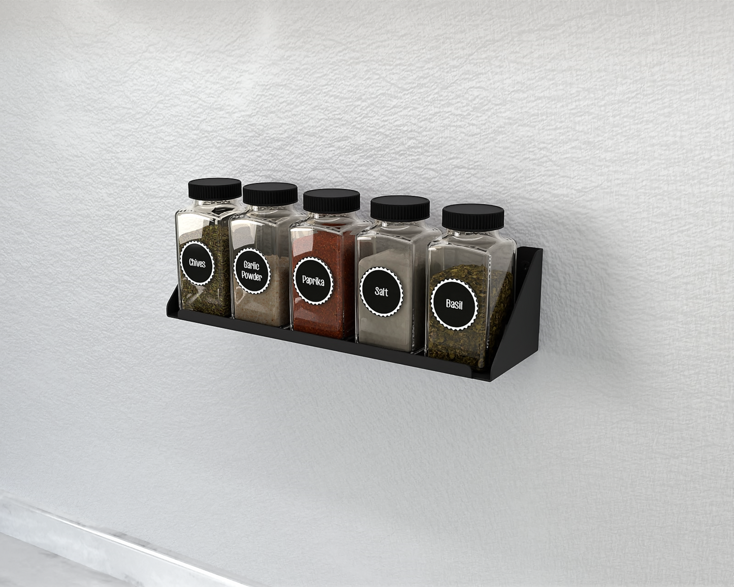 SPICERO Wall Mounted Modern Metal Spice Rack for Kitchen Organization