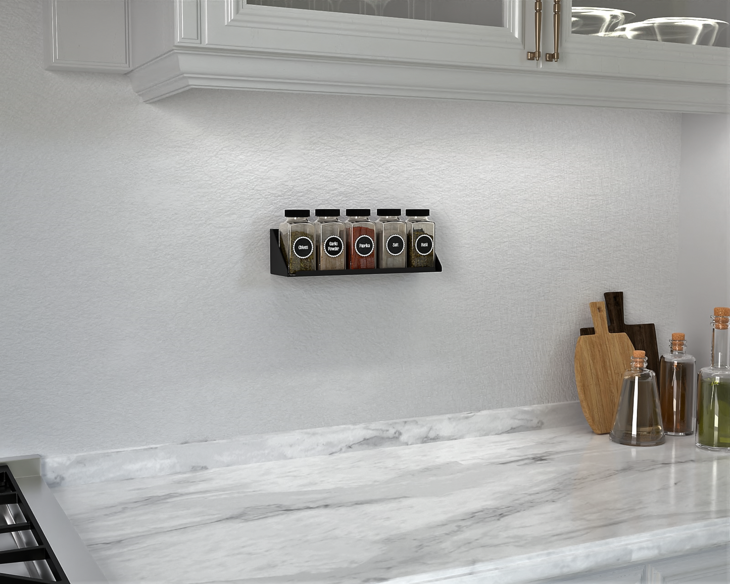 SPICERO Wall Mounted Modern Metal Spice Rack for Kitchen Organization