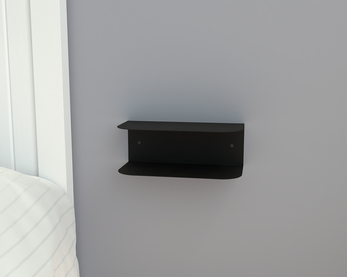 CALYRA Minimalist Metal Floating Nightstand – Wall-Mounted Bedside Table