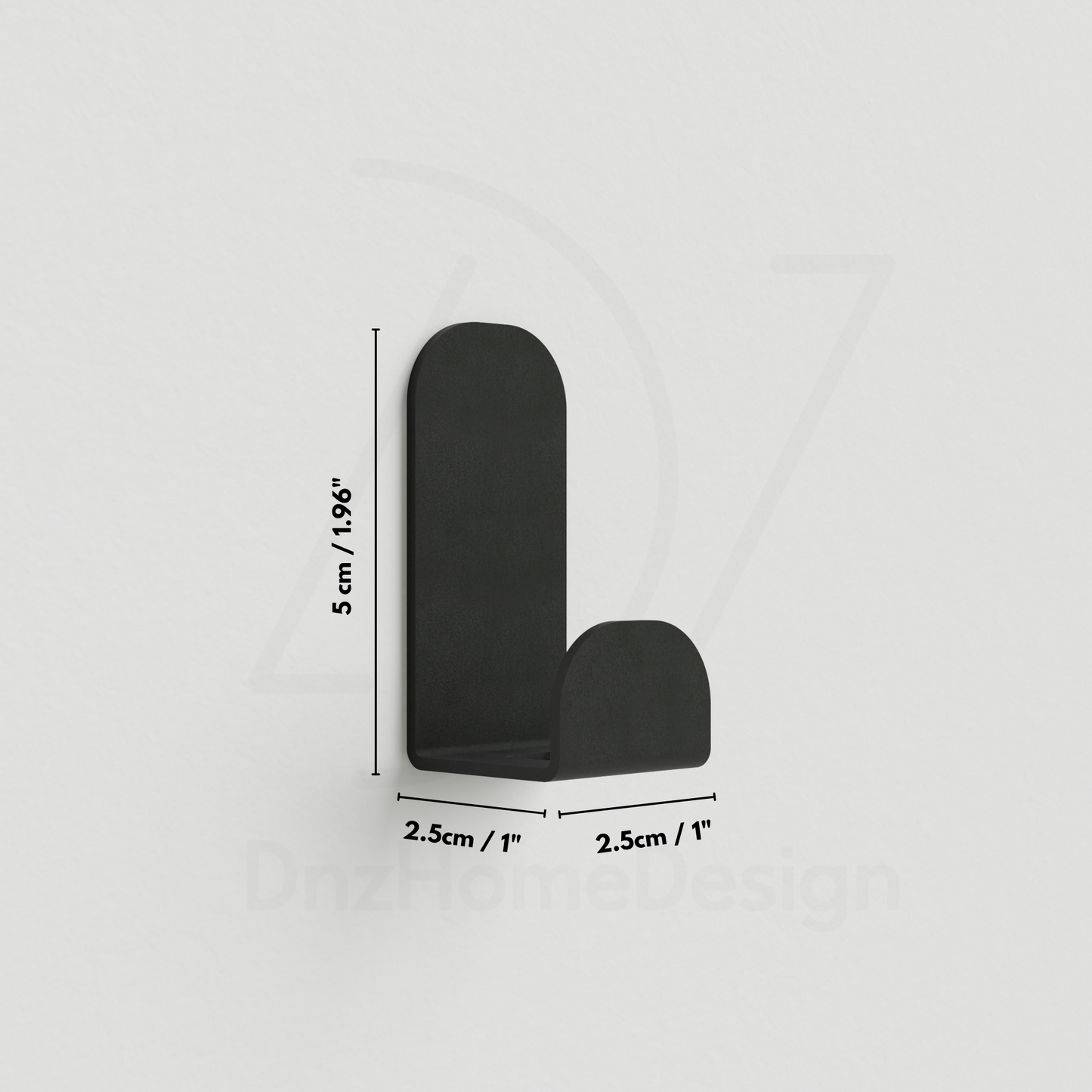 PINO Adhesive Wall Hooks - No-Drill Matte Black Steel Hook Set of 4