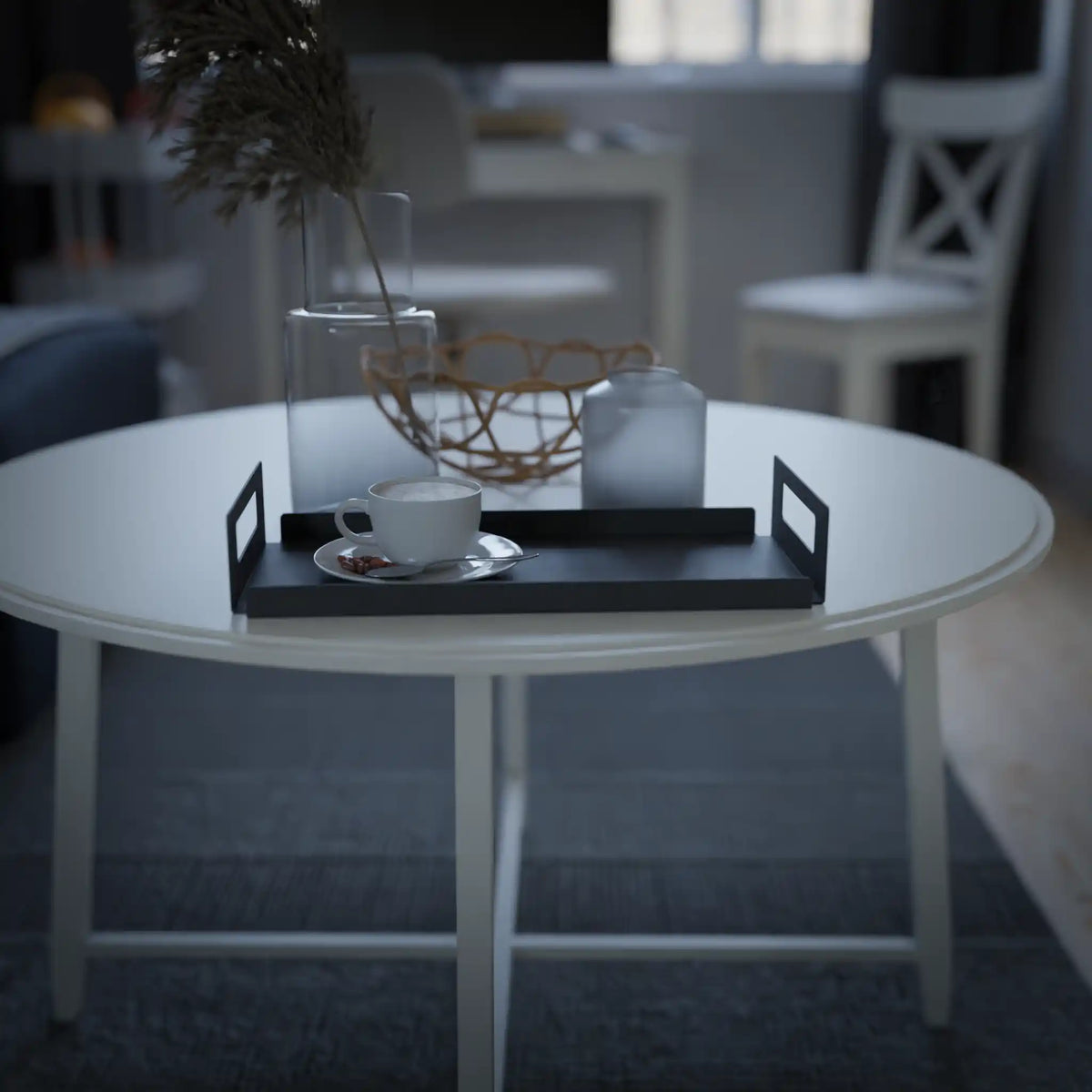 VERA Black Metal Serving Tray: Minimalist Tray | DnzHomeDesign