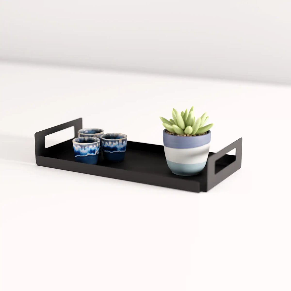 VERA Black Metal Serving Tray: Minimalist Tray | DnzHomeDesign