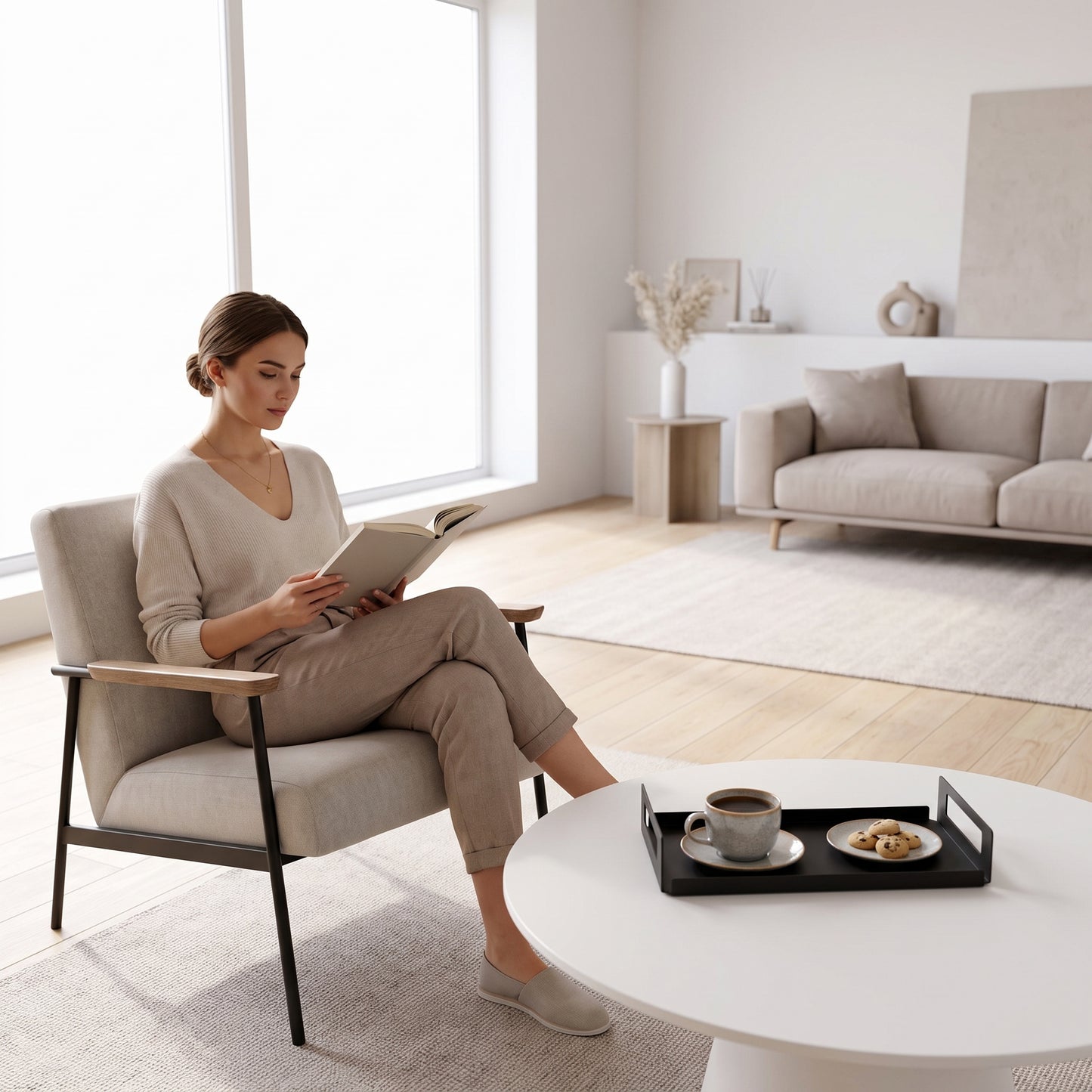 VERA Black Metal Serving Tray: Minimalist Tray | DnzHomeDesign