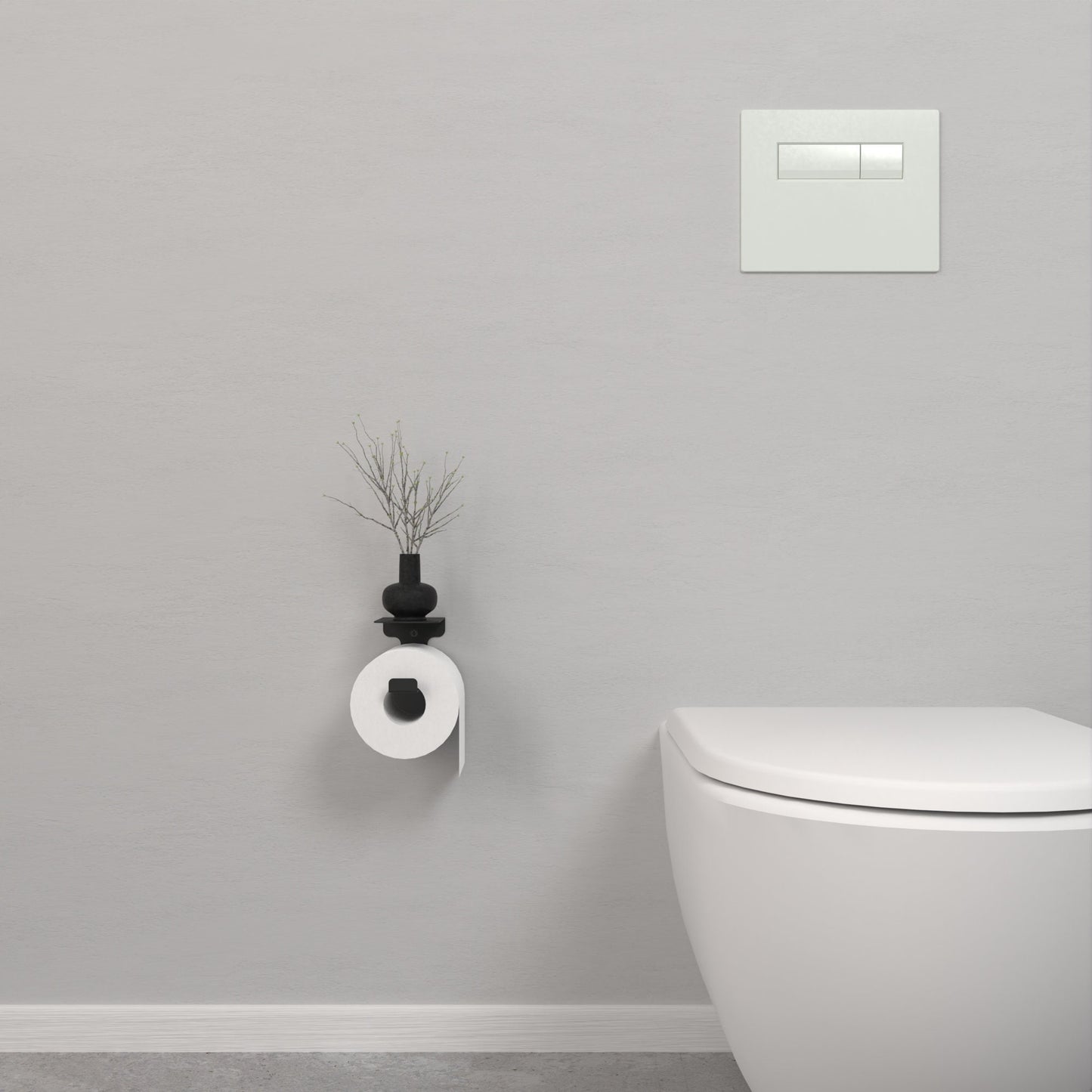 Minimalist Toilet Paper Holder, Modern Bathroom Organizer, Toilet Paper Holder with Shelf, Bathroom Shelf