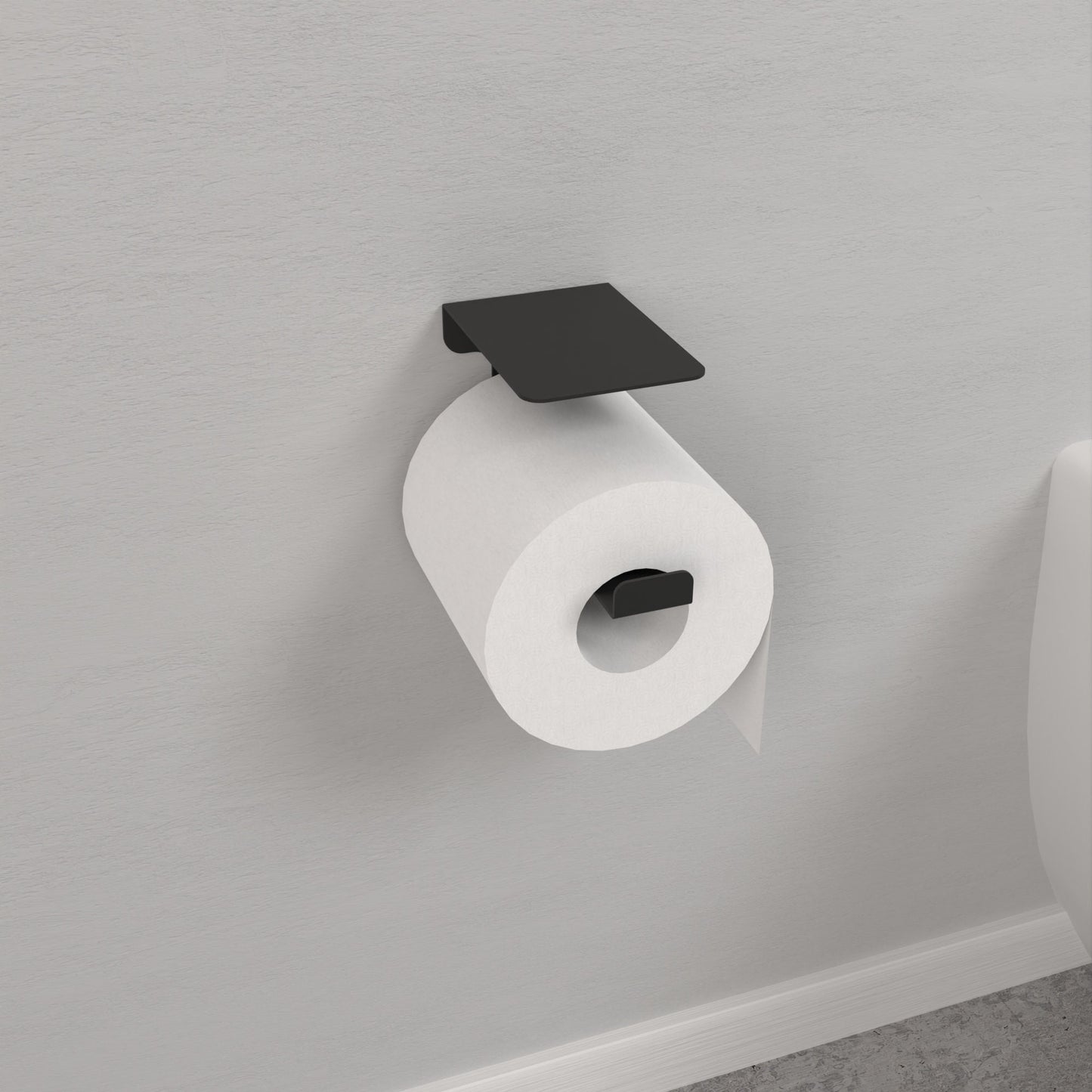 Minimalist Toilet Paper Holder, Modern Bathroom Organizer, Toilet Paper Holder with Shelf, Bathroom Shelf