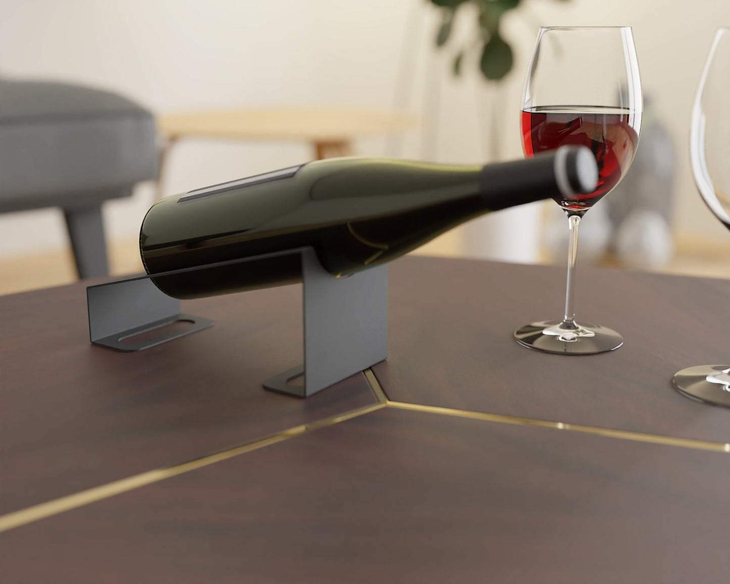 Modern metal wine bottle holder stand