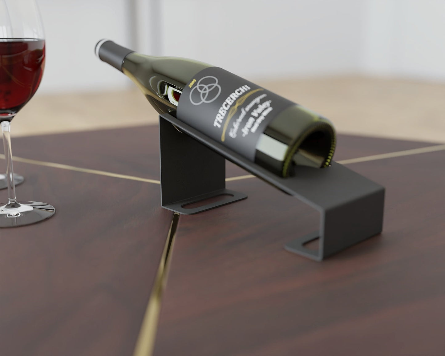 Modern metal wine bottle holder stand