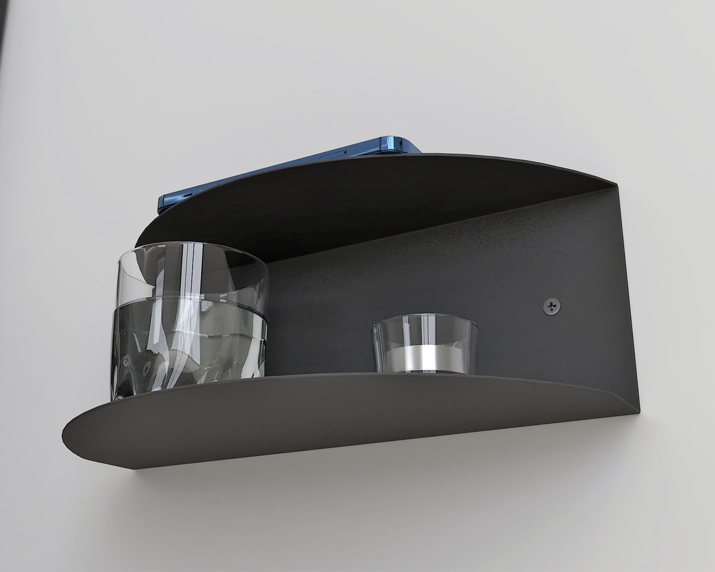 Modern Floating Shelf, Metal Bedside Table, Minimalist Nightstand, Sleek Circle Storage