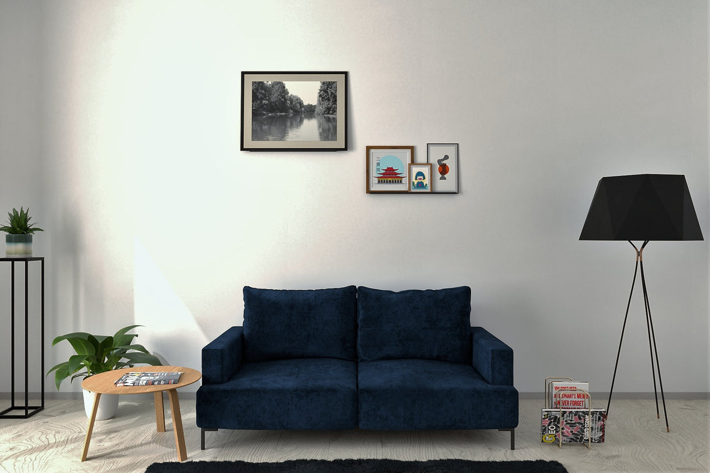 minimalist wall mountedshelf for frame paint hanging