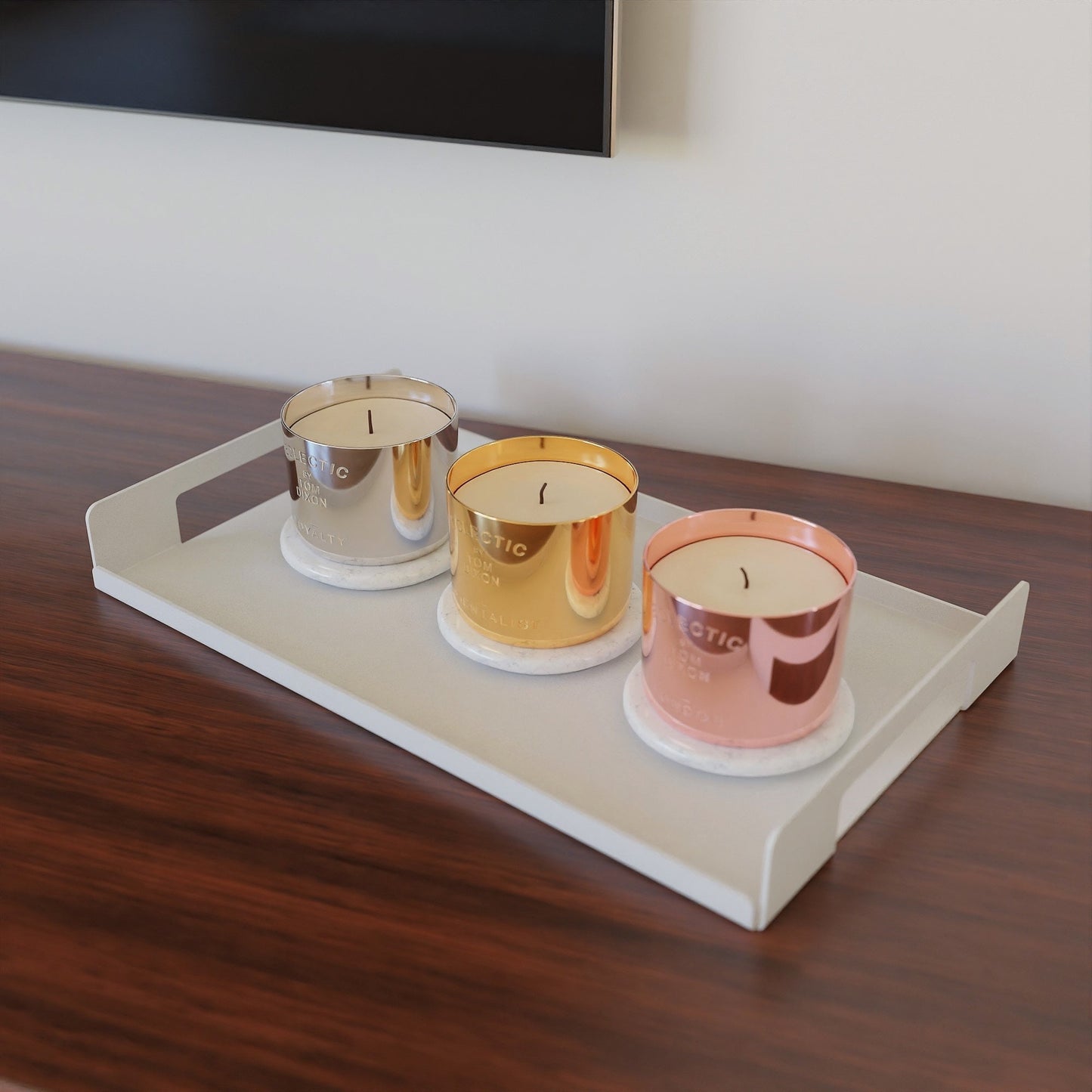 minimalist metal decorative tray