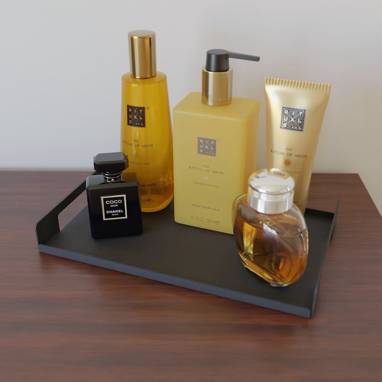 minimalist metal decorative parfume tray