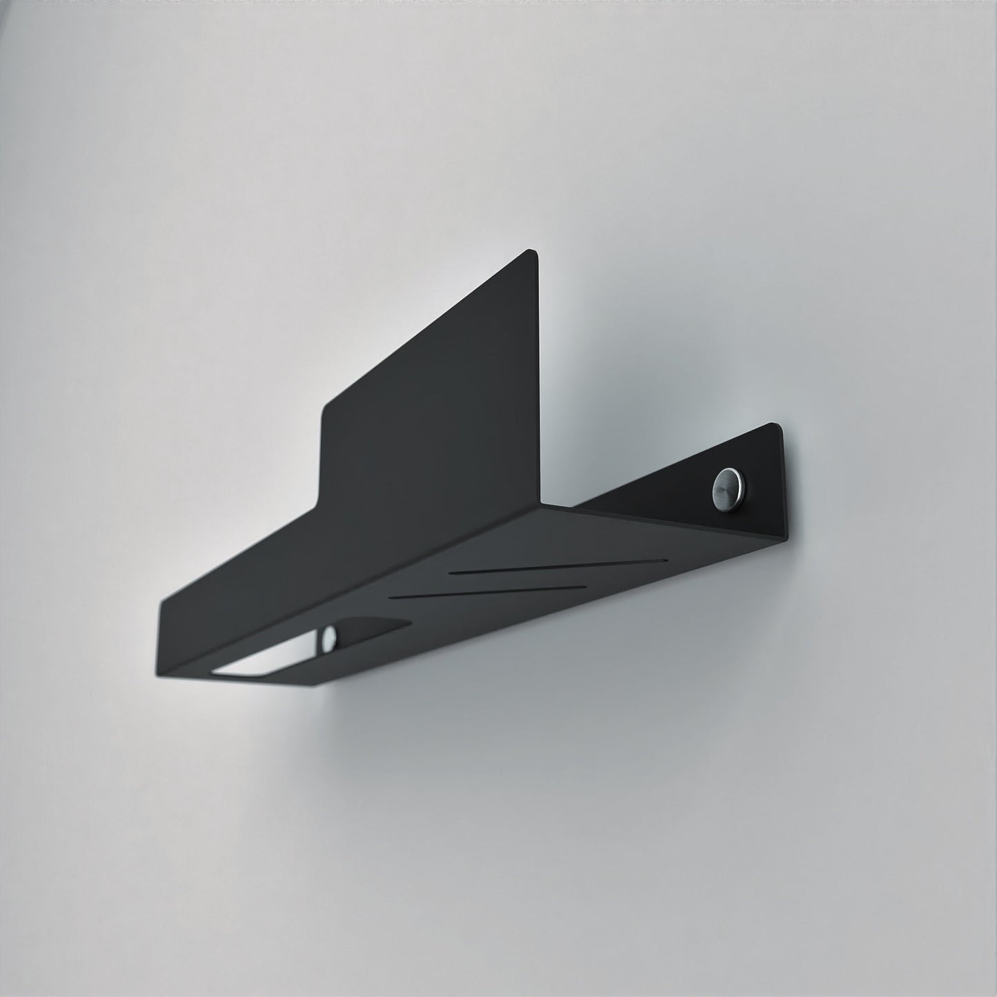 Matte Black Metal wall shelf with towel rack