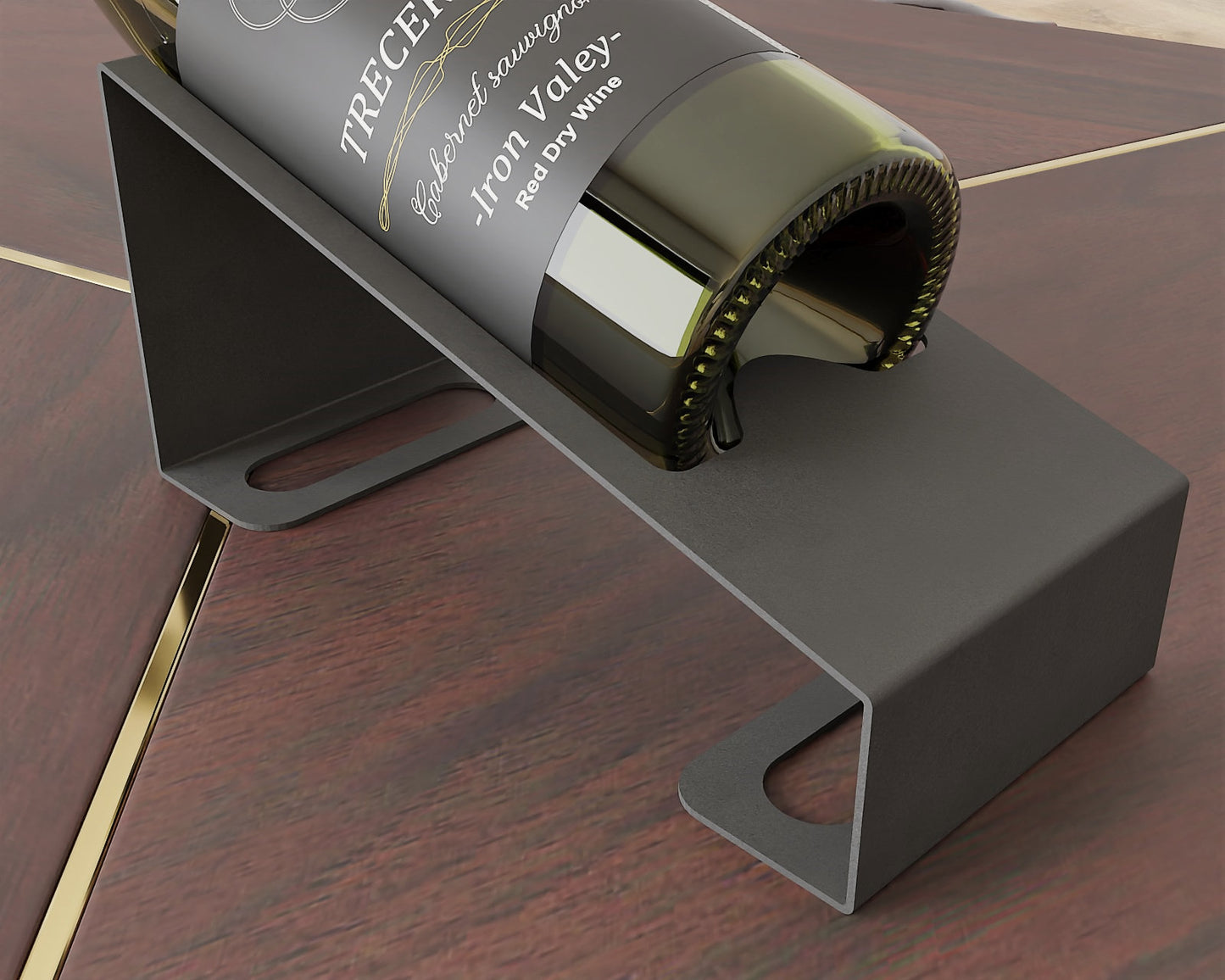 Modern metal wine bottle holder stand