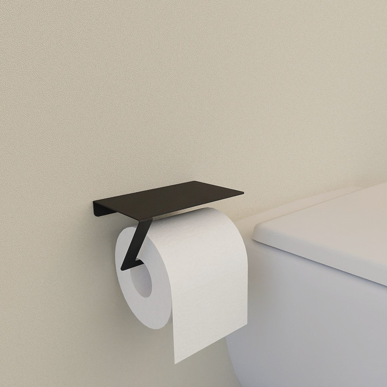 Modern Farmhouse Black Toilet Paper Holder, Minimalist Toilet Paper Holder for Bathroom, Bathroom Accessories