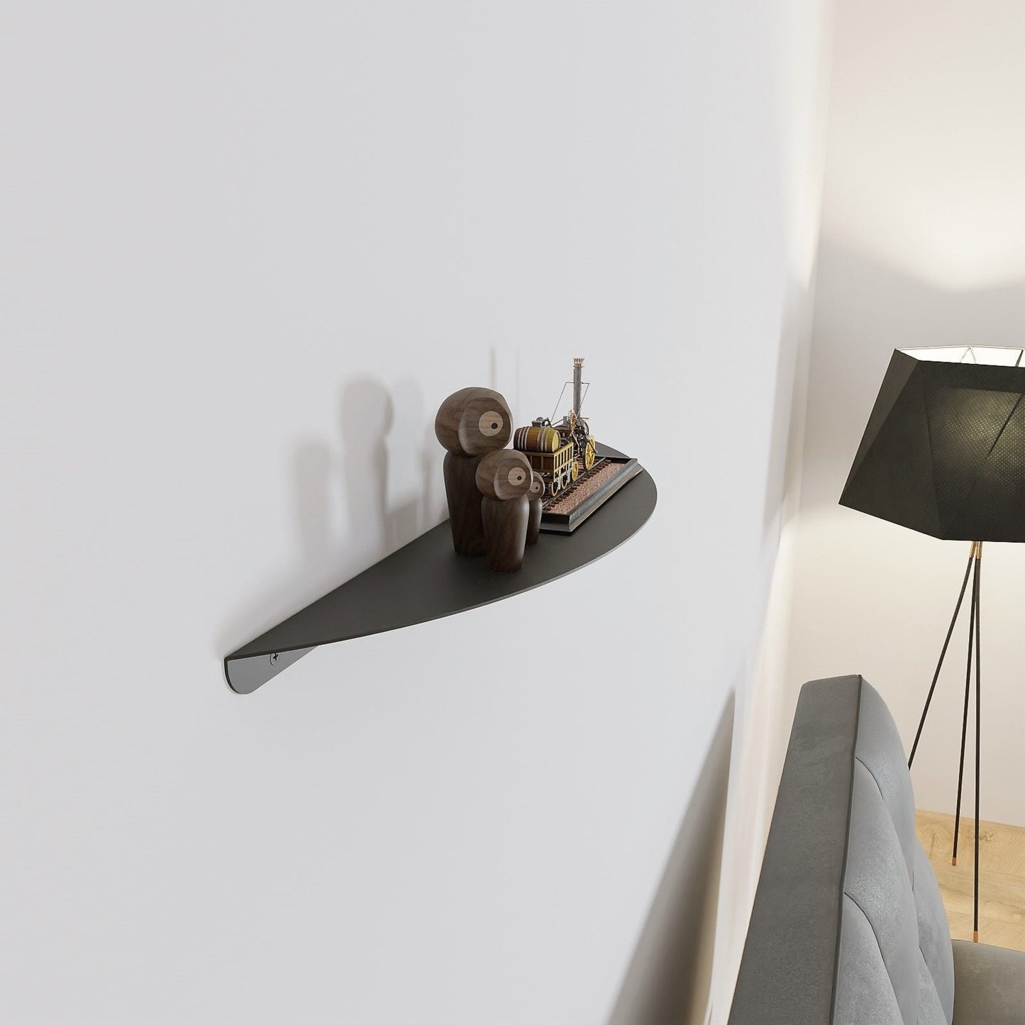 Minimalist Floating Shelf, Circular Display Shelf, Metal Wall Shelf, Modern Bookshelf, Rounded Shelf, Plant Shelf