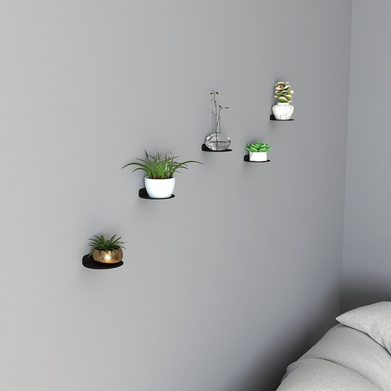 Minimalist Plant Shelf, Floating Shelf, Metal Display Shelf, Plant Hanger, Indoor Plant Shelf