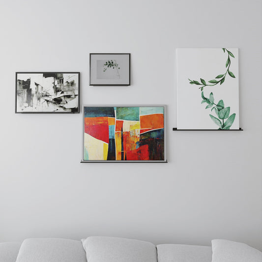 minimalist wall mountedshelf for frame paint hanging