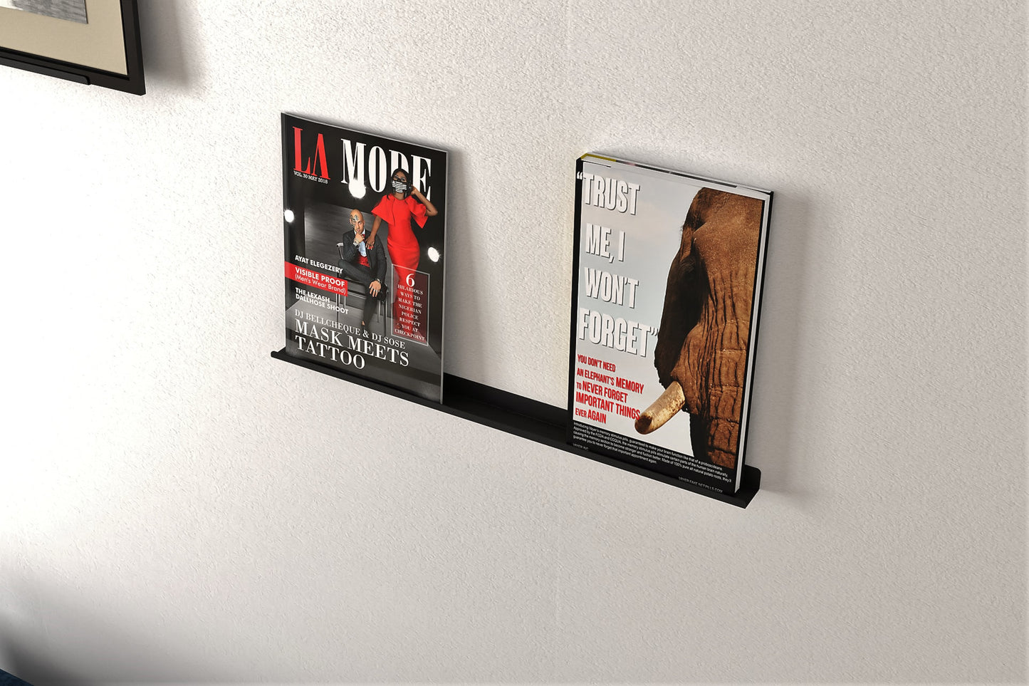 minimalist wall mountedshelf for frame paint hanging