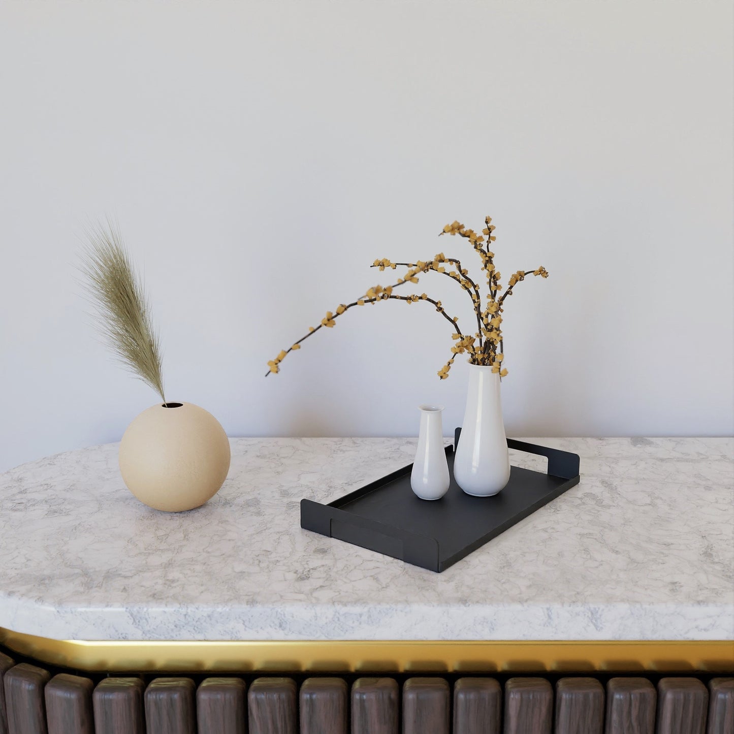 minimalist metal decorative tray