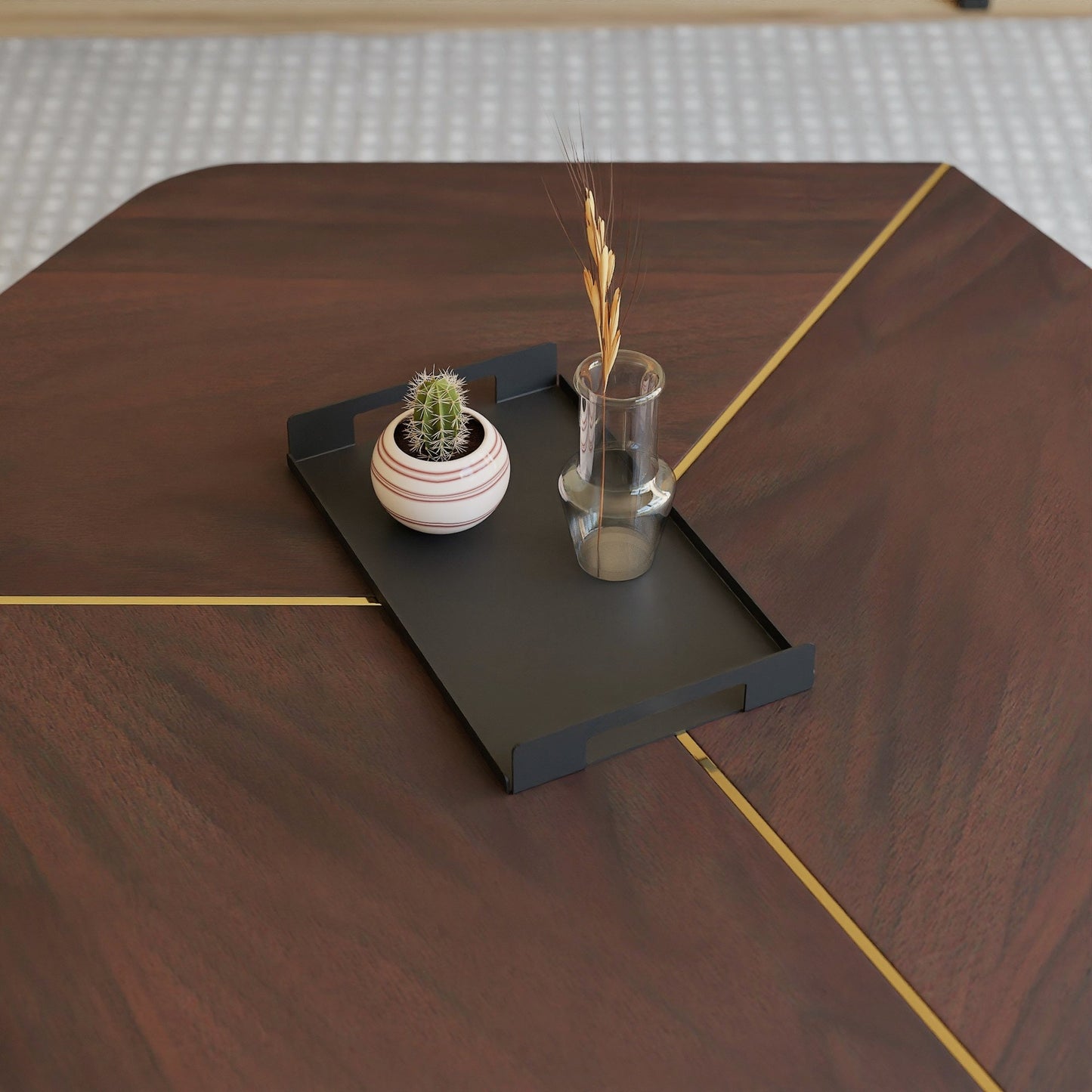 minimalist metal decorative tray