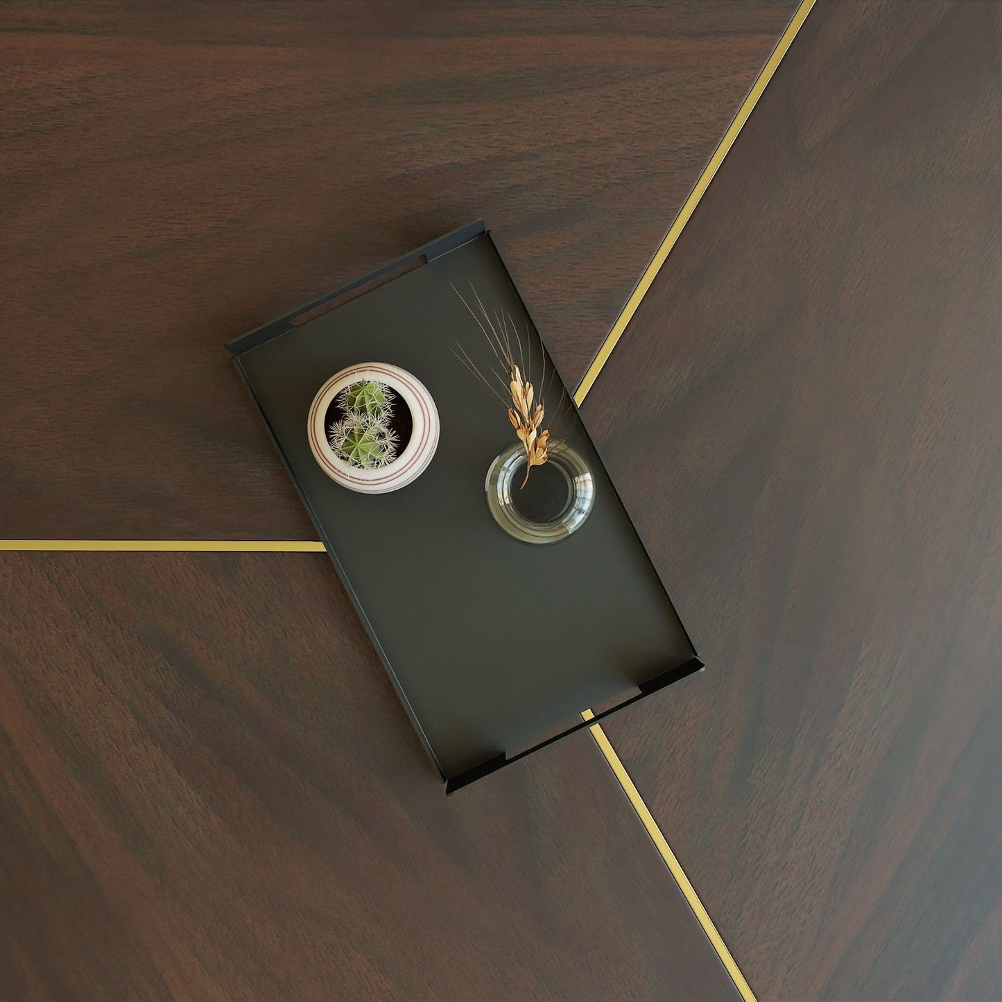 minimalist metal decorative tray