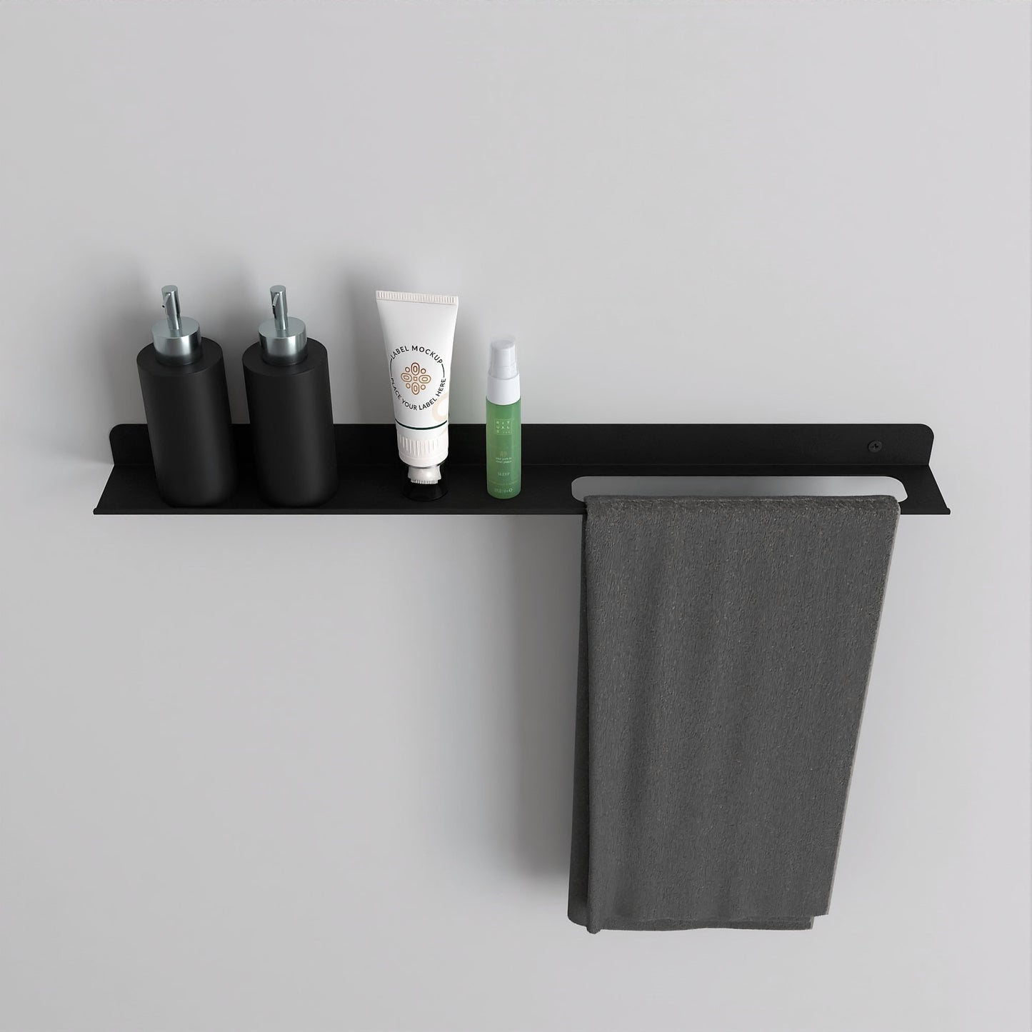 Modern Towel Rack with Shelf, Minimalist Bathroom Shelf, Metal Bathroom Organizer, Hand Towel Holder, Bathroom Decor, Bathroom Accessories
