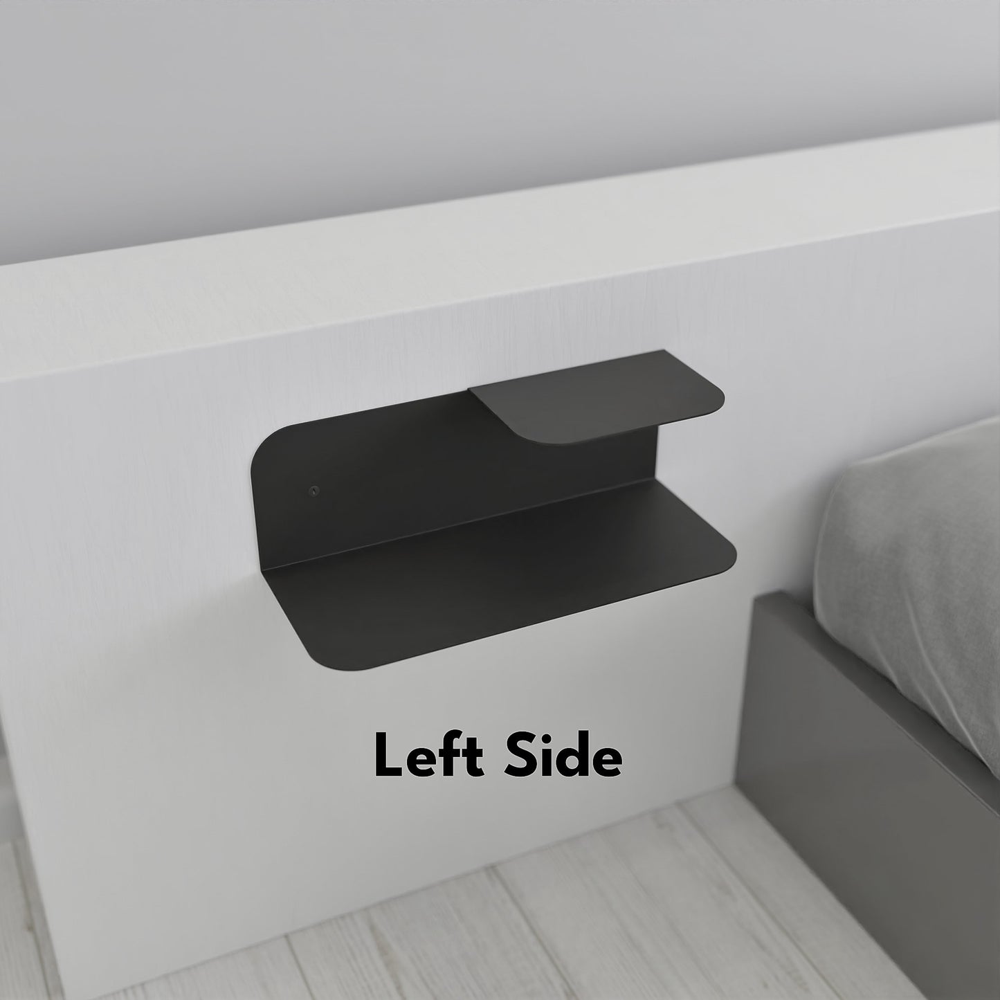 minimalist wall mounted dual floating nightstand shelf