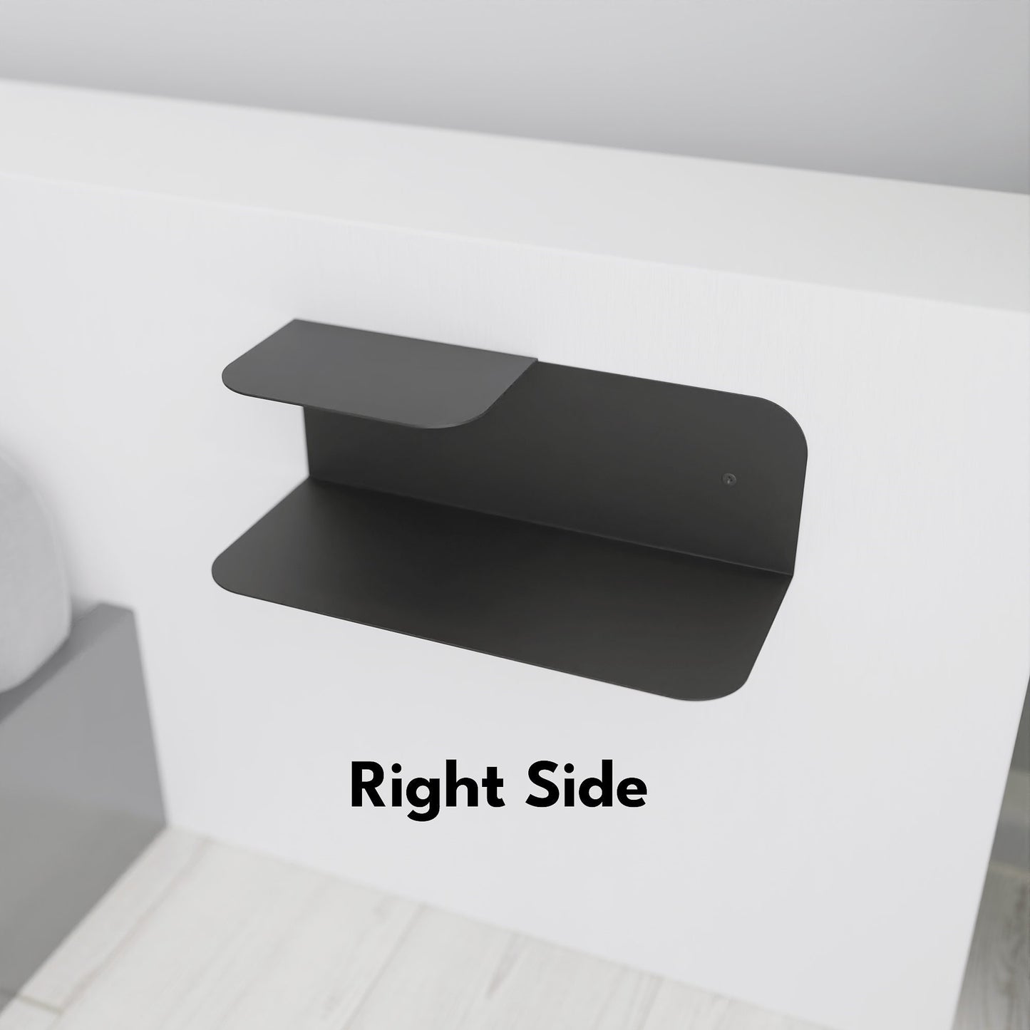 minimalist wall mounted dual floating nightstand shelf