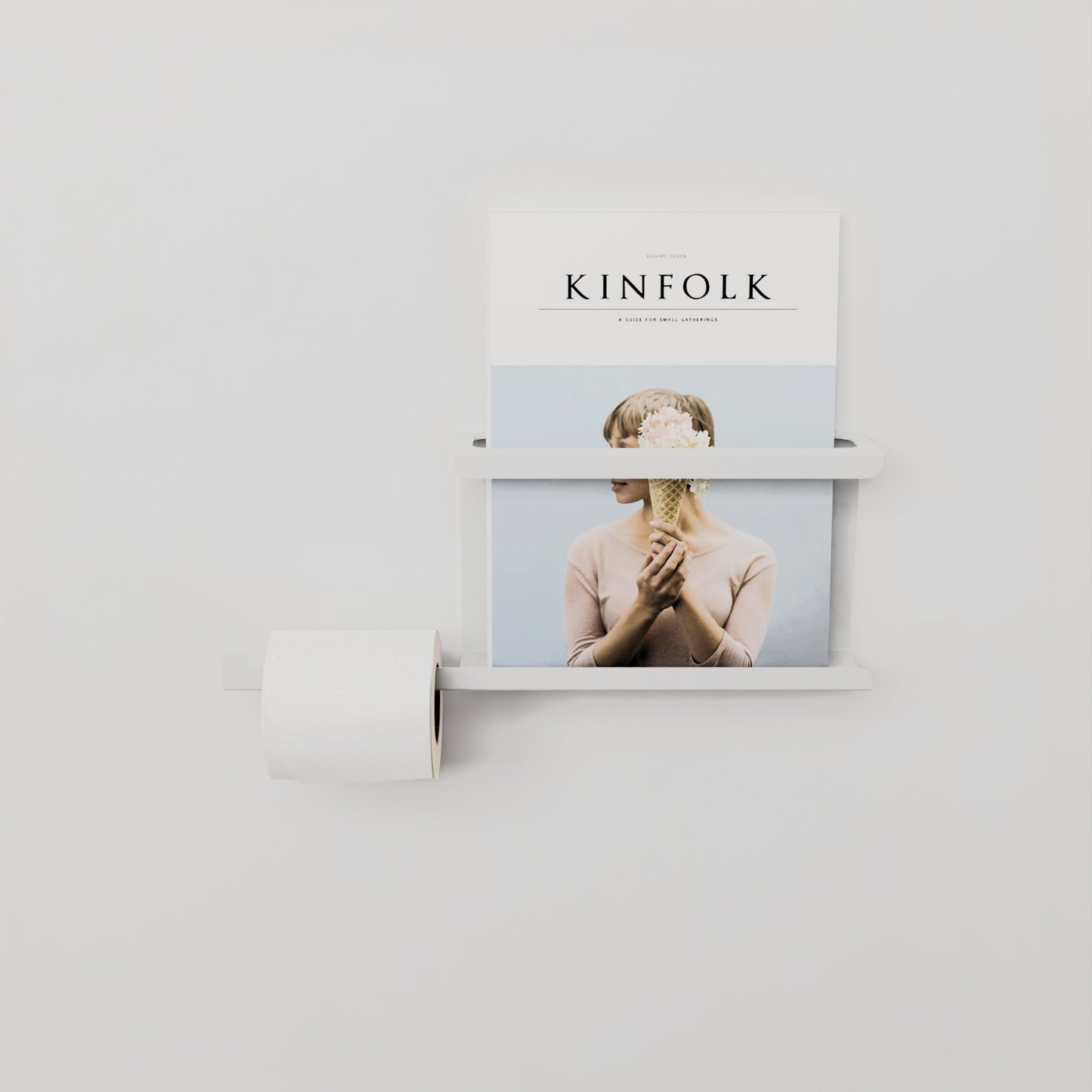 Minimalist Toilet Paper Holder with Magazine Rack, Metal Magazine Holder with Toilet Paper Holder, Bathroom Organizer