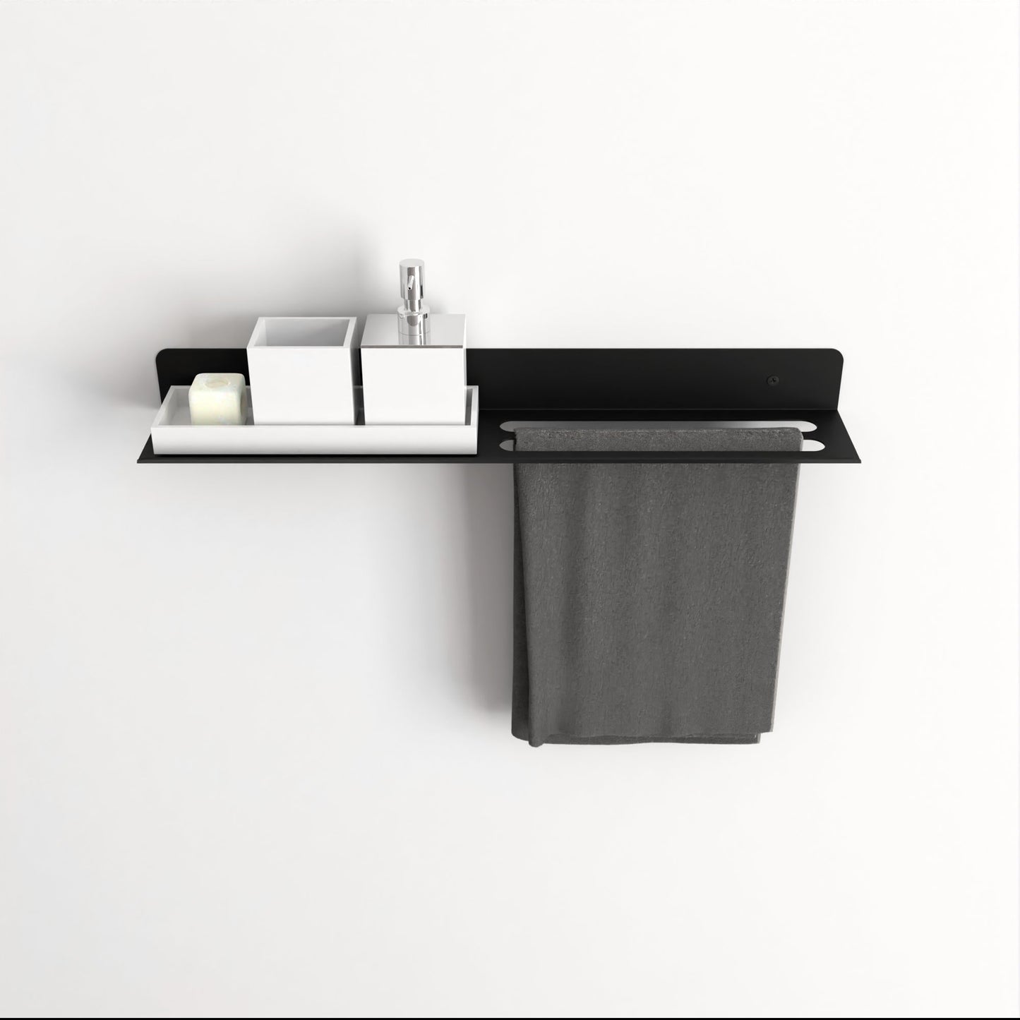 Minimalist Towel Rack with Shelf, Kitchen Shelf, Bathroom Organizer, Hand Towel Holder, Kitchen Storage, Towel Bar, Bathroom Accessories