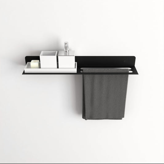 Minimalist Towel Rack with Shelf, Kitchen Shelf, Bathroom Organizer, Hand Towel Holder, Kitchen Storage, Towel Bar, Bathroom Accessories
