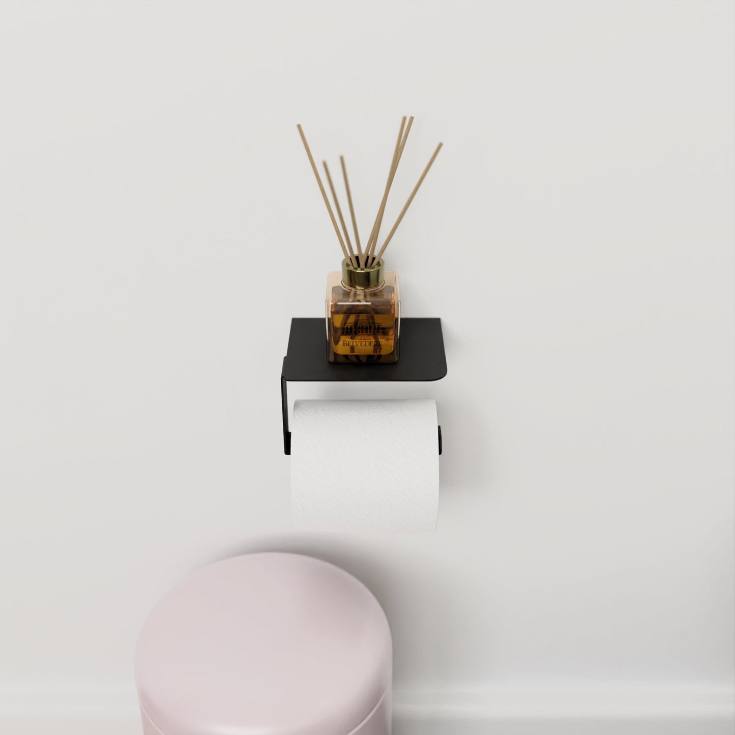 Minimalist Toilet Paper Holder, Bathroom Shelf with Toilet Paper Holder, Bathroom Accessories, Modern Metal Paper Holder