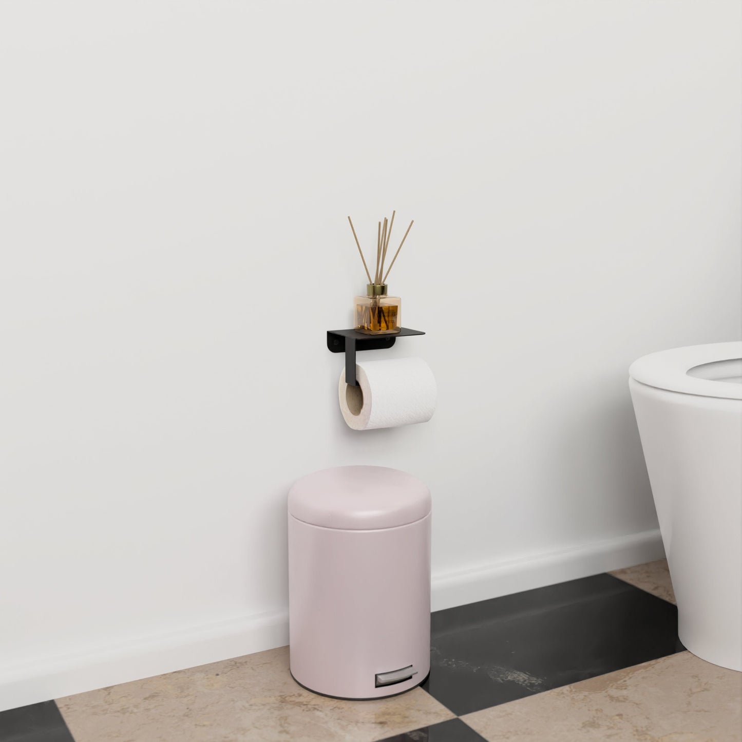 Minimalist Toilet Paper Holder, Bathroom Shelf with Toilet Paper Holder, Bathroom Accessories, Modern Metal Paper Holder