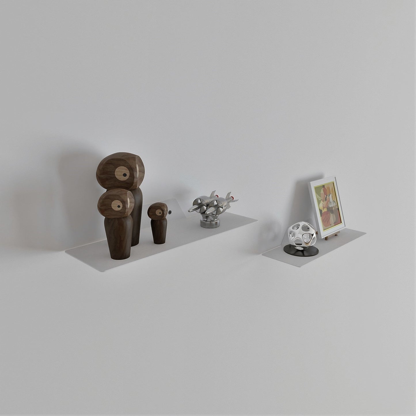 White floating wall shelf