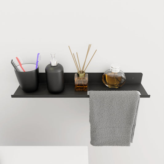 Modern Bathroom Shelf with Towel Rack, Minimalist Metal Bathroom Organizer Towel Shelf, Bathroom Accessories, Toothbrush Holder Shelf
