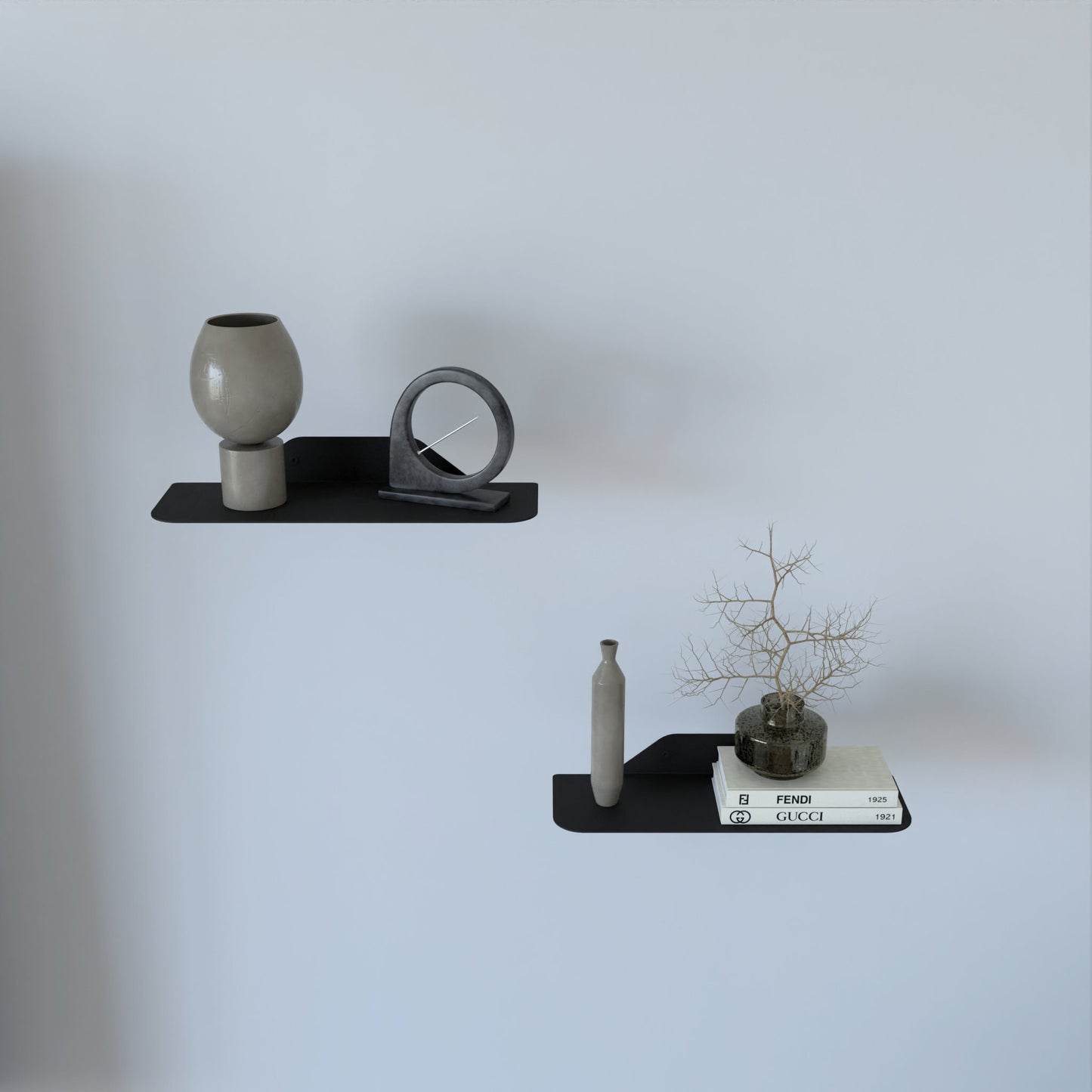 minimalist metal floating shelf