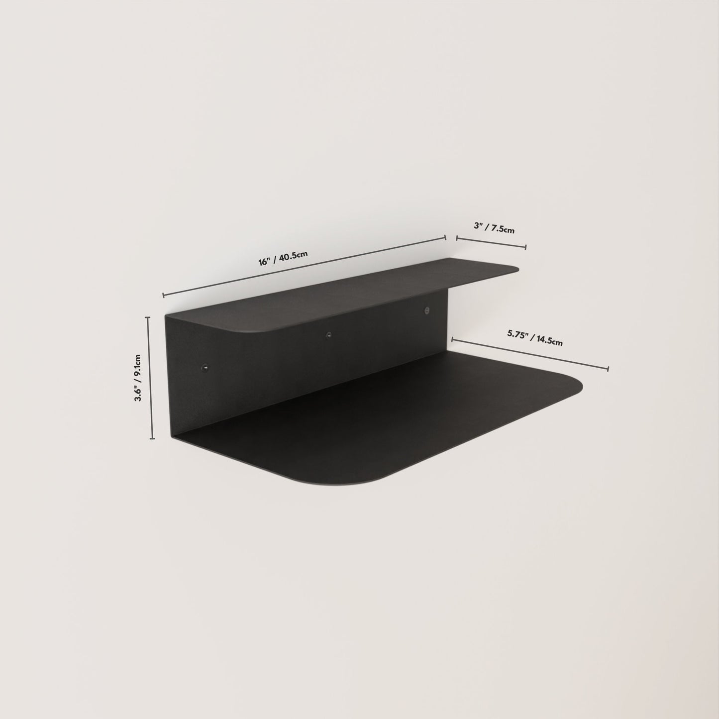 Modern Floating Nightstand, Minimalist Bedside Bookshelf, Metal Dual Dipslay Shelf