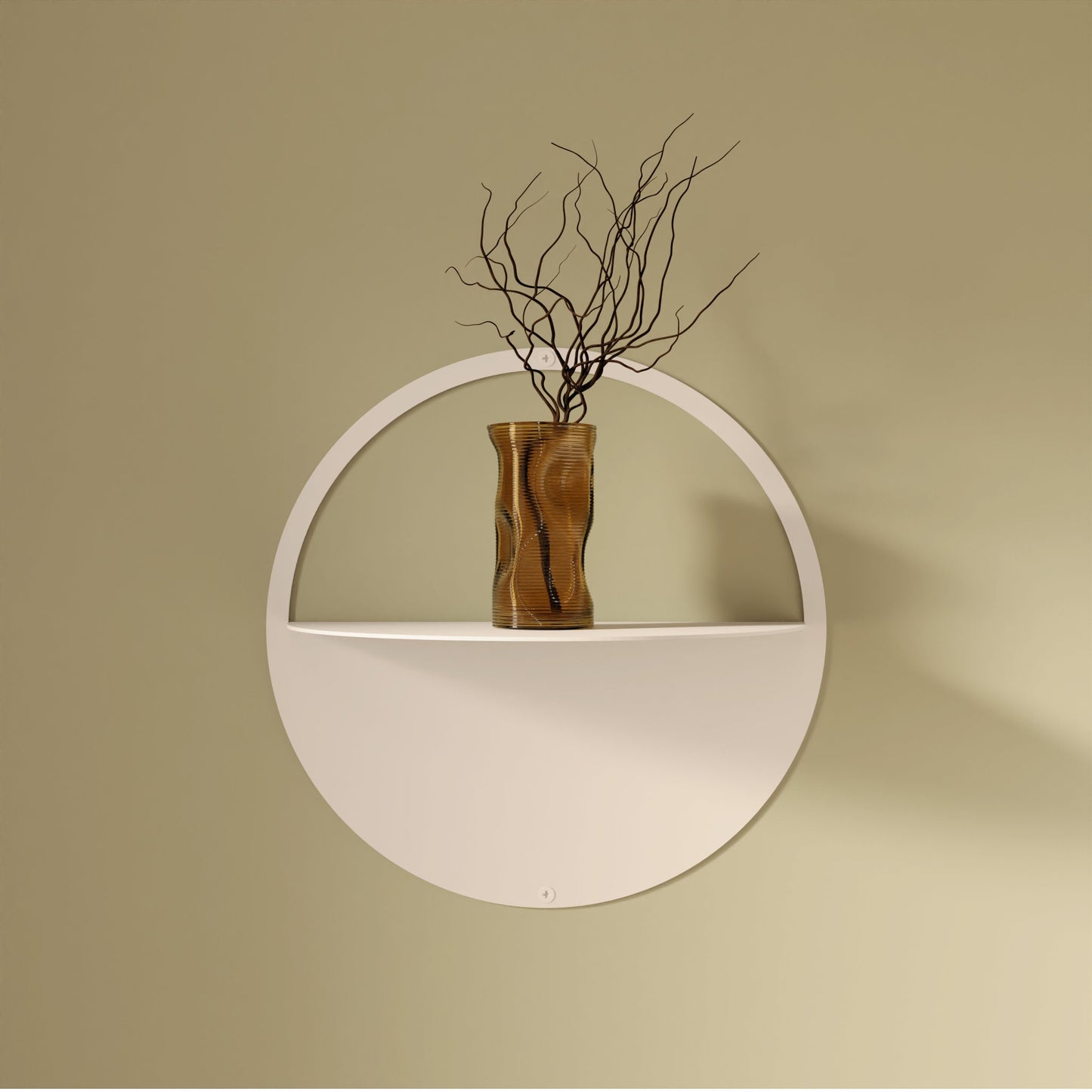 Minimalist Floating Shelf Decor, Modern Circular Plant Shelf, Minimalist Metal Wall Decor Art, Minimalist Display Shelf