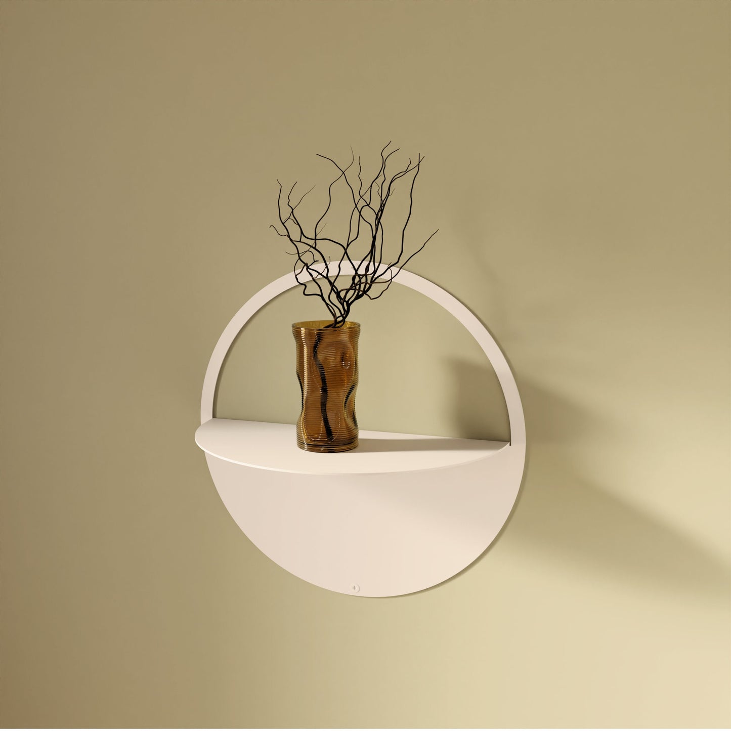 Minimalist Floating Shelf Decor, Modern Circular Plant Shelf, Minimalist Metal Wall Decor Art, Minimalist Display Shelf