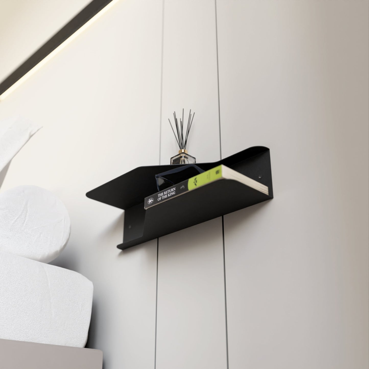 metal wall mounted floating nightstand