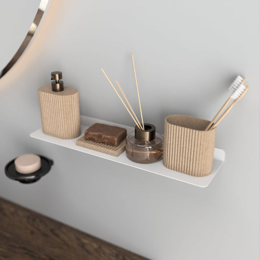 Minimalist White Floating Shelf, Mordern Display Shelf, Metal Plant Shelf, Kitchen Organizer, Bathroom Organizer, Bedside Shelf