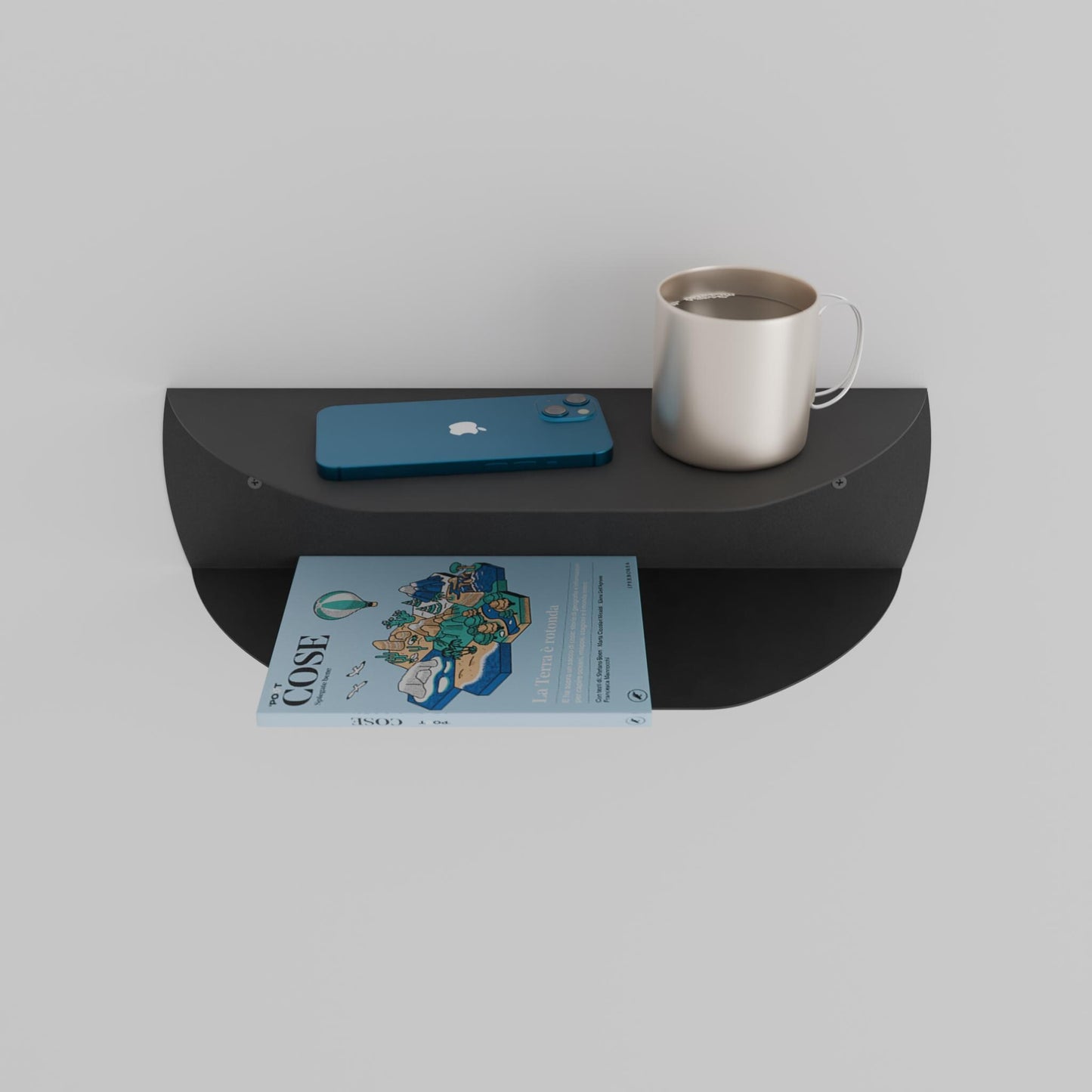 Modern Floating Shelf, Minimalist Bedside Shelf, Metal Floating Nightstand, Minimalist Side Table