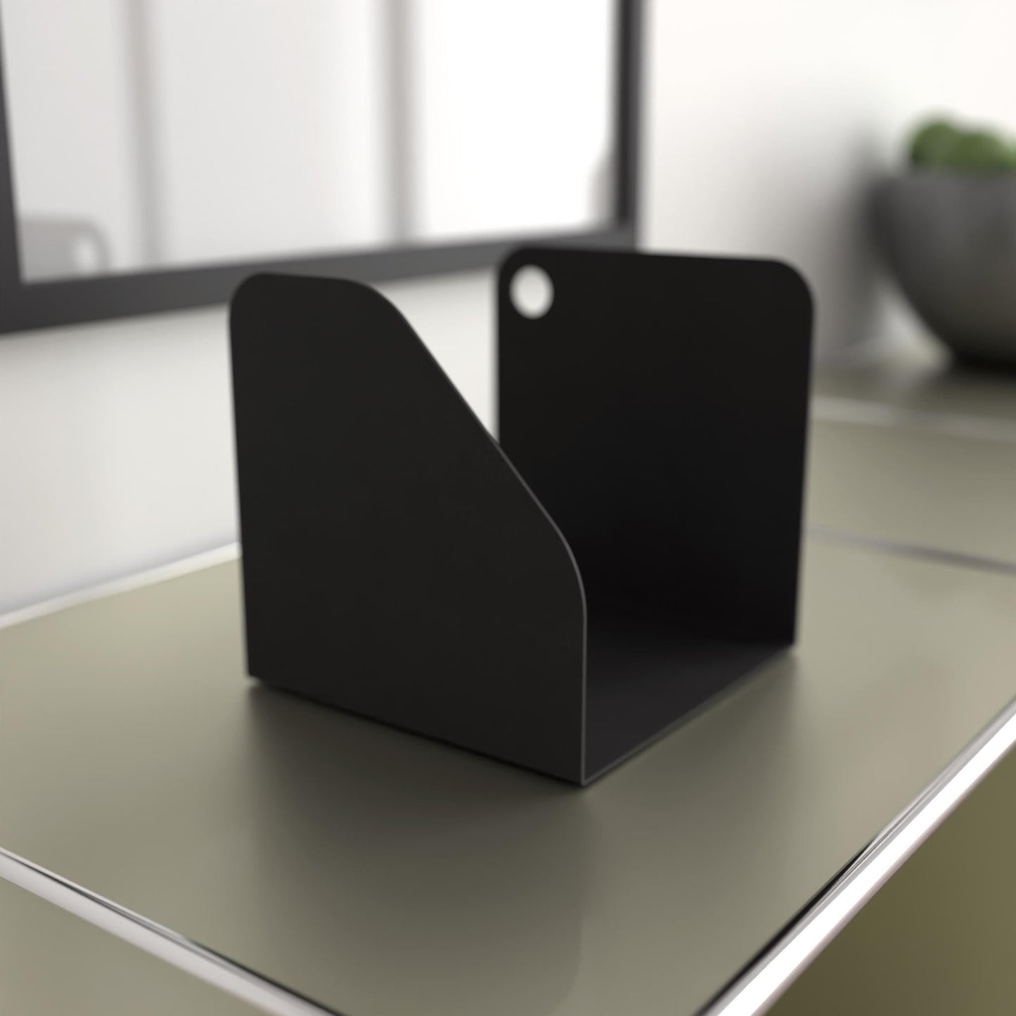 Minimalist Black Book Holder, Modern Metal Record Stand, Metal Black Book Stand, Minimalist Metal Magazine Rack