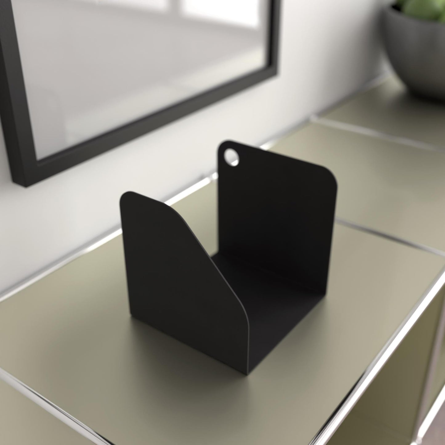 Minimalist Black Book Holder, Modern Metal Record Stand, Metal Black Book Stand, Minimalist Metal Magazine Rack