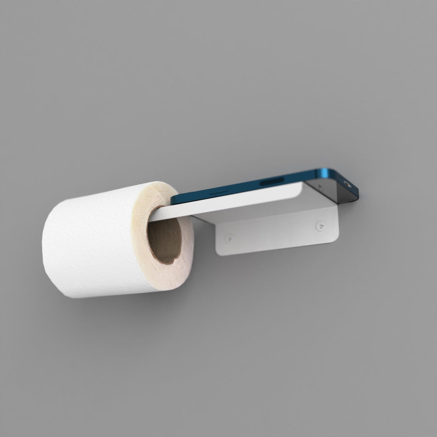 Minimalist Wall-Mounted Toilet Paper Holder with Shelf, Moder Metal Toilet Roll Holder, Minimalist Bathroom Accessories