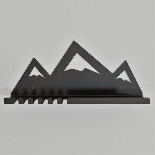 Entryway Organizer Wall Shelf with Hooks, Mountain Design Key Holder for Wall, Mail and Key Holder Wall Floating Shelf