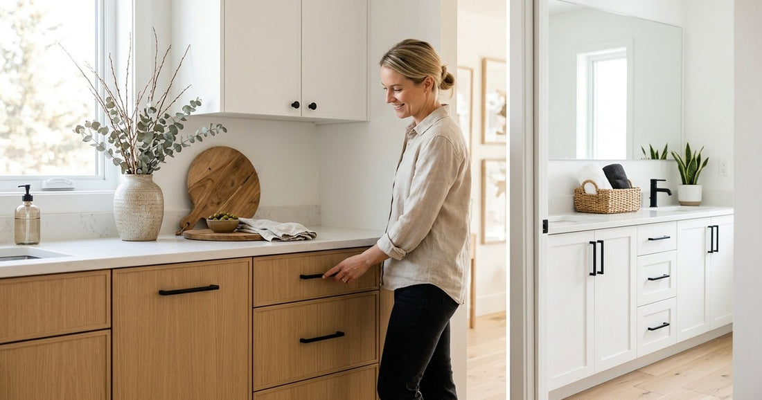 How To Update Your Kitchen And Bathroom Cabinets With Matte Black Cabinet Handles