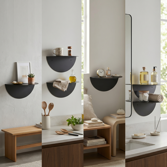 Half Moon Floating Shelves: How To Style Semicircle Wall Shelves In Every Room