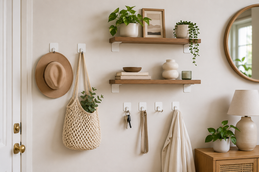 Renter-Friendly Wall Decor: How To Hang Hooks And Shelves Without Drilling